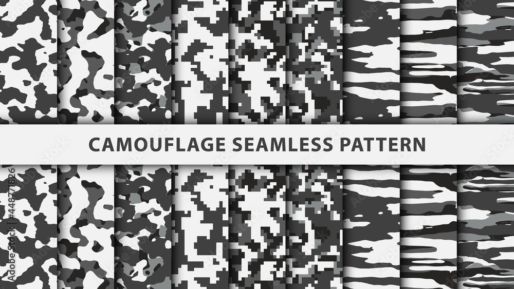 Military and army camouflage seamless pattern - obrazy, fototapety, plakaty 