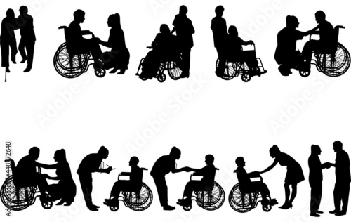 Elderly Care Silhouette Vector