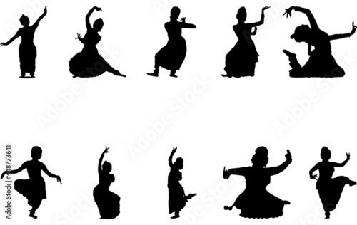 Kuchipudi Dance Silhouette Vector
