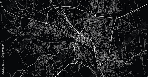 Urban vector city map of Umea, Sweden, Europe