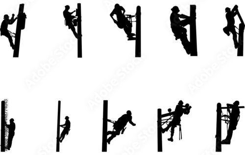 Power Lineman Silhouette vector cut files photo