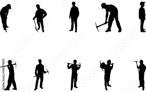 Miner Silhouette vector cut files photo