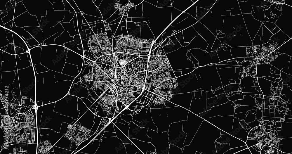 Urban vector city map of Lund, Sweden, Europe