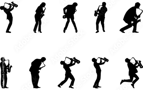 Saxophone Player  Silhouette vector cut files
