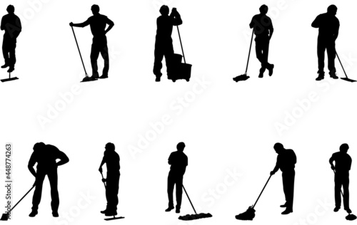 Janitor  Silhouette vector cut files