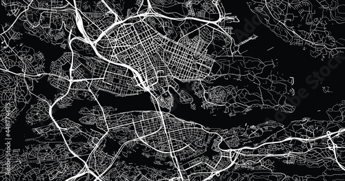 Urban vector city map of Stockholm, Sweden, Europe