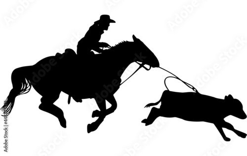 Breakaway Roping Vector Silhouette