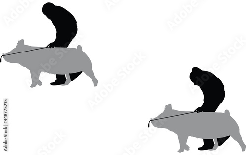 Pig Show Vector Silhouette