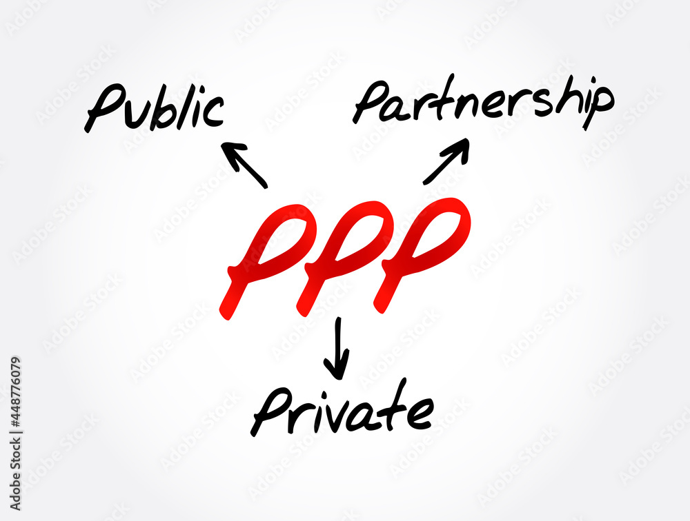 PPP - Public Private Partnership, acronym business concept background