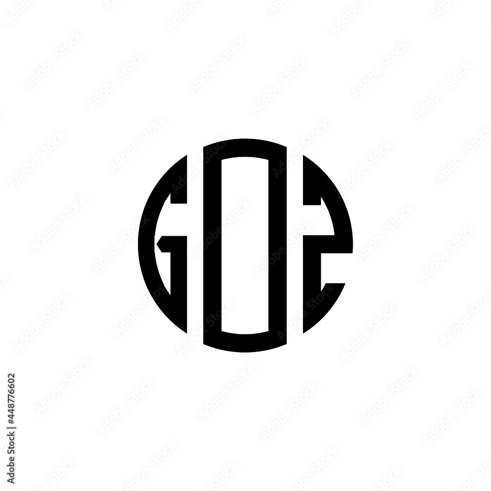 GDZ letter logo design. GDZ letter in circle shape. GDZ Creative three ...