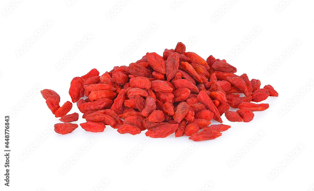 dry red goji berry on white background dry red goji berry on white background