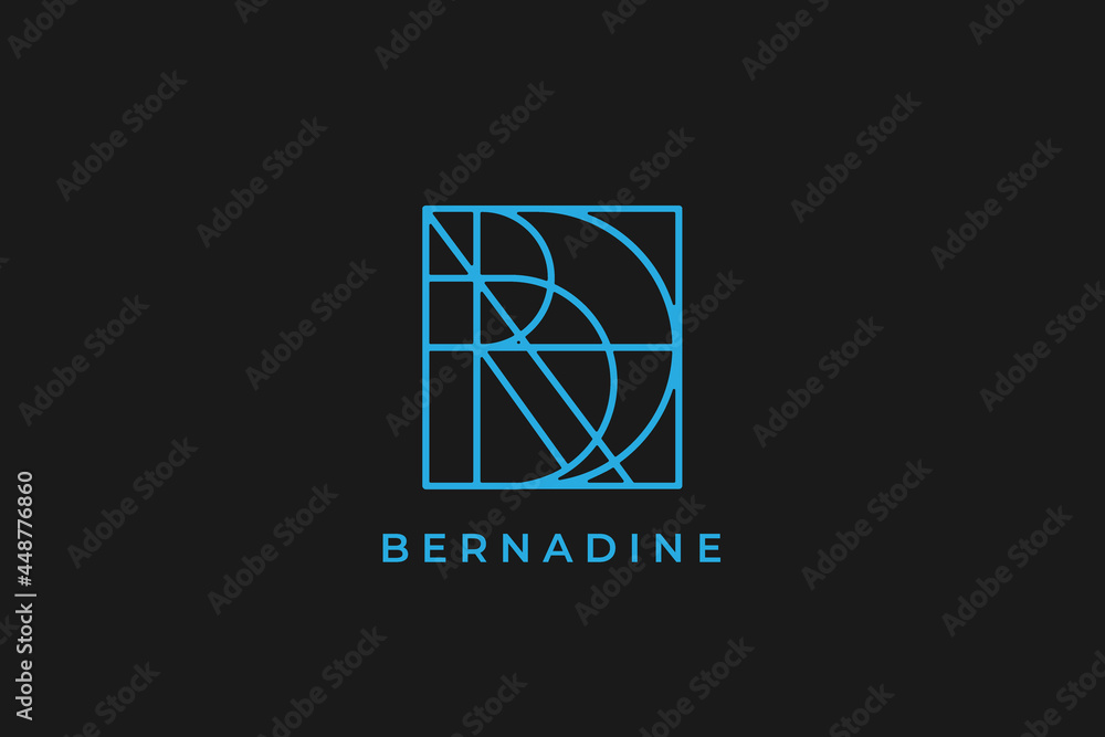 logo name Bernadine , usable logo design for private logo, business name card web icon, social media icon logo name Bernadine , usable logo design for private logo, business name card web icon, social media icon