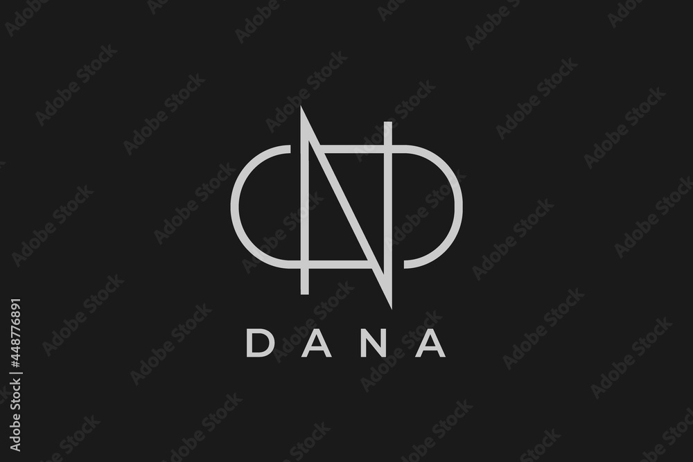 logo name Dana, usable logo design for private logo, business name card web icon, social media icon - obrazy, fototapety, plakaty 