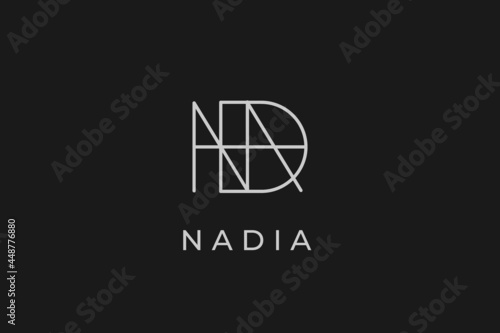 logo name Nadia, usable logo design for private logo, business name card web icon, social media icon