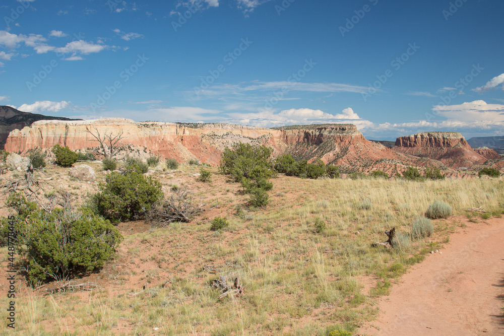 Panoramic View.
Scenic view of red rock formation at Ghost Ranch, Abiquiu, New Mexico.