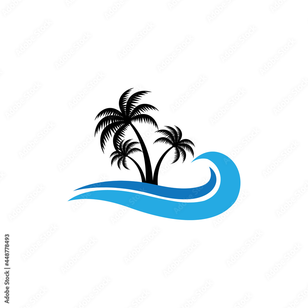 coconut tree logo icon design template vector