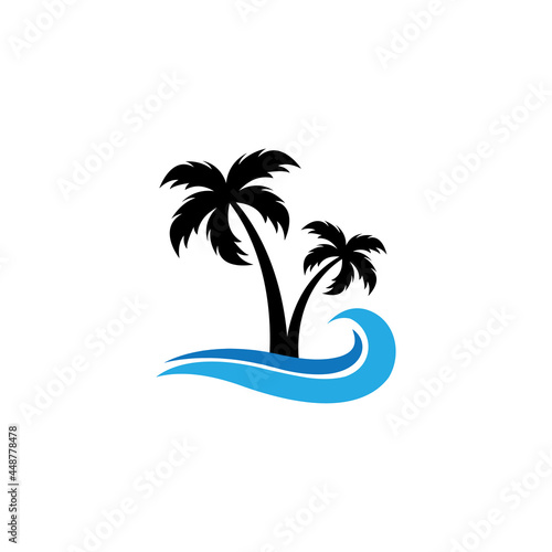 coconut tree logo icon design template vector