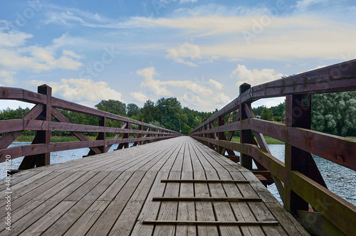  wooden footbridge over the lake 