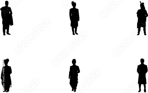 Groom, Man in Sherwani Wedding  Vector SIlhouette