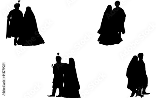 Sikh Wedding Couple  Vector SIlhouette