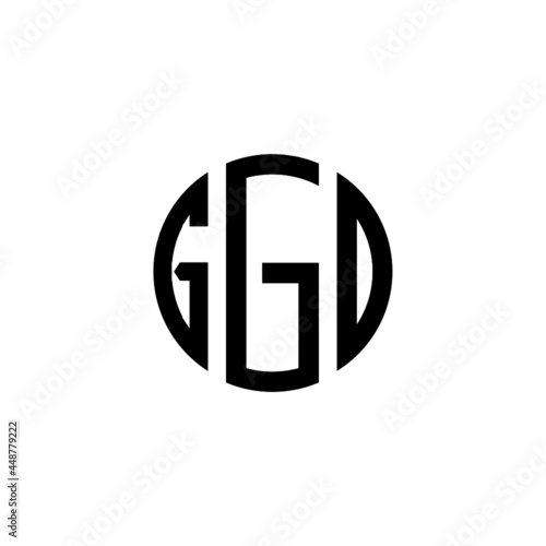 GGO letter logo design. GGO letter in circle shape. GGO Creative three letter logo. Logo with three letters. GGO circle logo. GGO letter vector design logo  photo