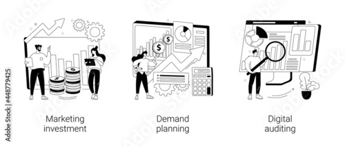 Marketing accounting abstract concept vector illustrations.