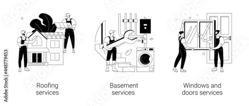 House maintenance abstract concept vector illustrations.