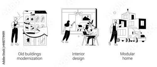 Architecture and building abstract concept vector illustrations.