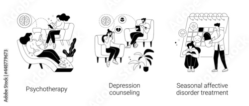 Mental health abstract concept vector illustrations.