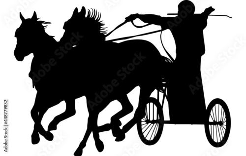 Chariot Racing Silhouette Vector