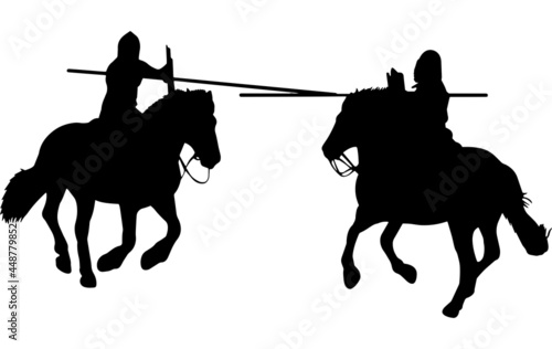 Jousting Silhouette Vector