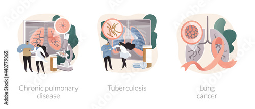 Lung issues abstract concept vector illustrations.