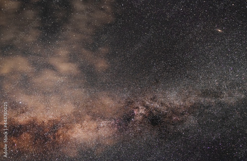 Beautiful bright milky way galaxy on the dark sttary sky. Space, astronomical background Beautiful bright milky way galaxy on the dark sttary sky. Space, astronomical background