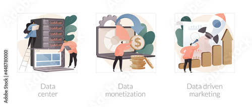 Selling database abstract concept vector illustrations.