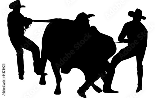 Wild Cow Milking Silhouette Vector