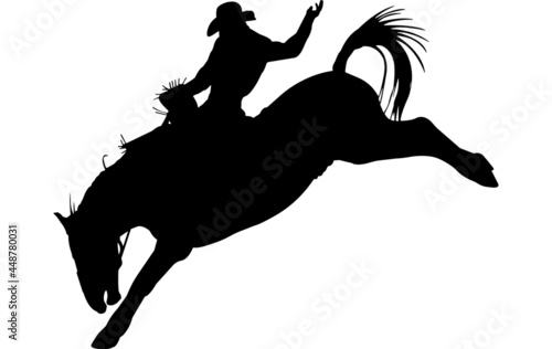 Saddle Back Bronc Silhouette Vector photo