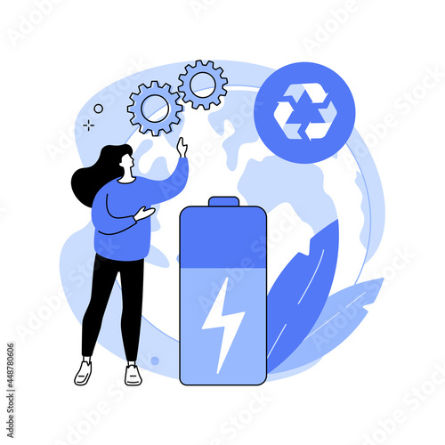 Eco battery abstract concept vector illustration.