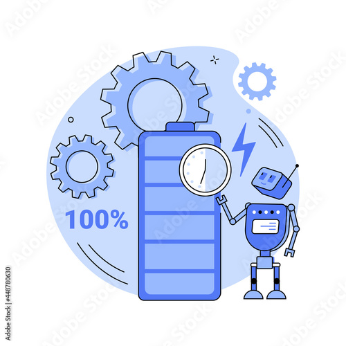 Battery runtime abstract concept vector illustration.