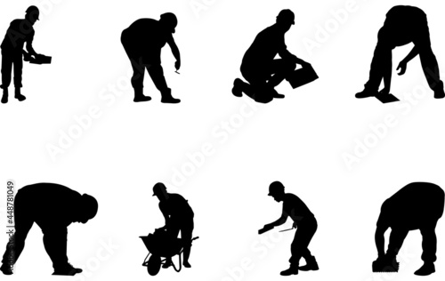 Bricklayer  Silhouette Vector