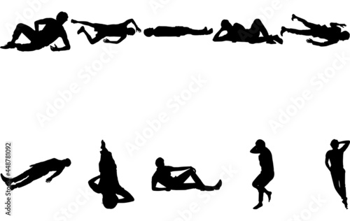 Man Lying Down Silhouette Vector