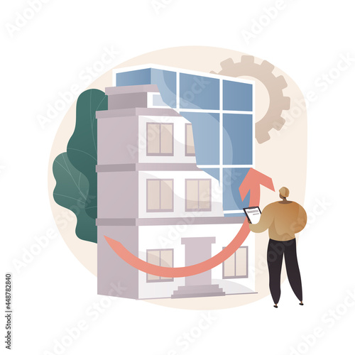 Old buildings modernization abstract concept vector illustration.