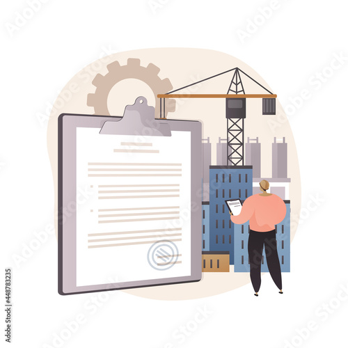 Building industry license abstract concept vector illustration.