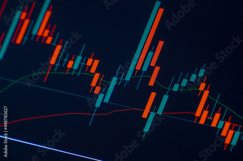 Stock exchange market graph background
