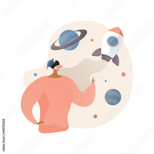 VR and AR in education abstract concept vector illustration.