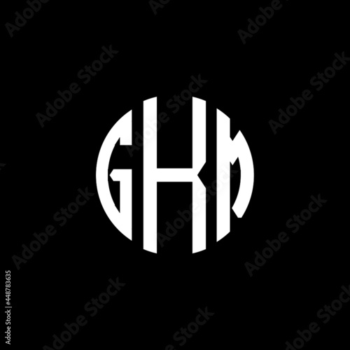 GKM letter logo design. GKM letter in circle shape. GKM Creative three letter logo. Logo with three letters. GKM circle logo. GKM letter vector design logo 
  photo