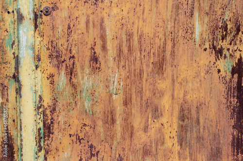Rust texture. Old peeling paint. Rusty metal. Iron surface.