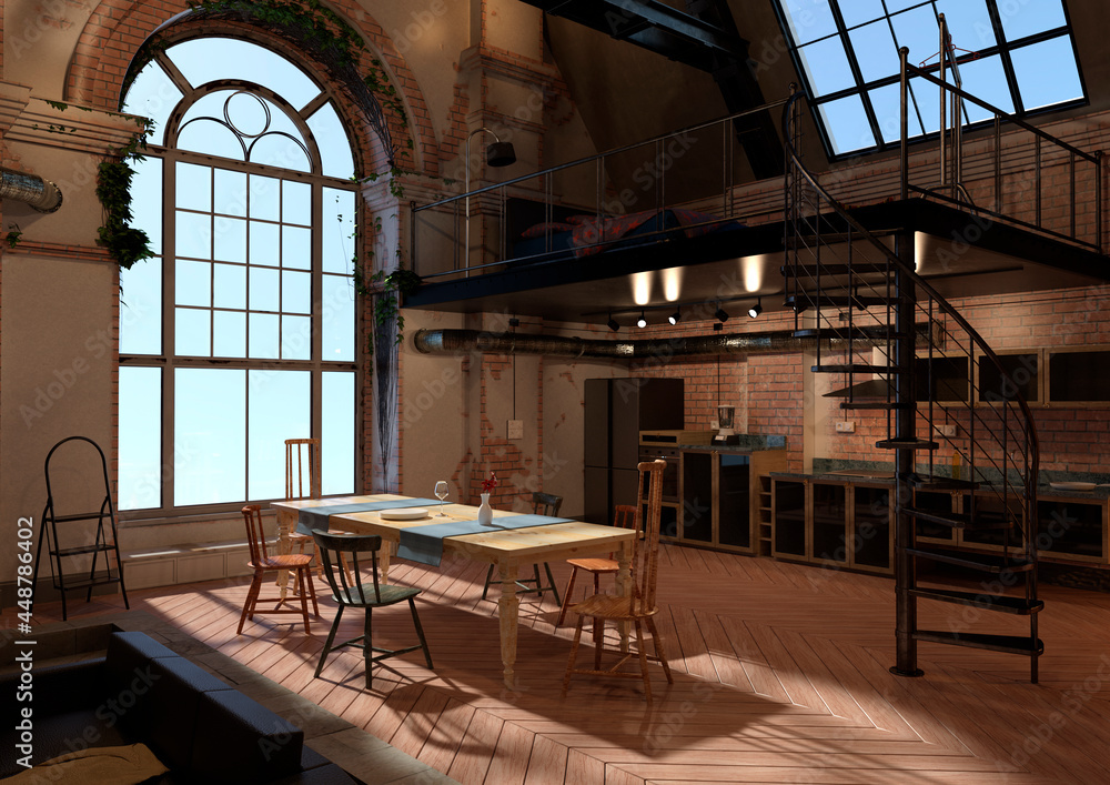 3D Rendering Old Apartment