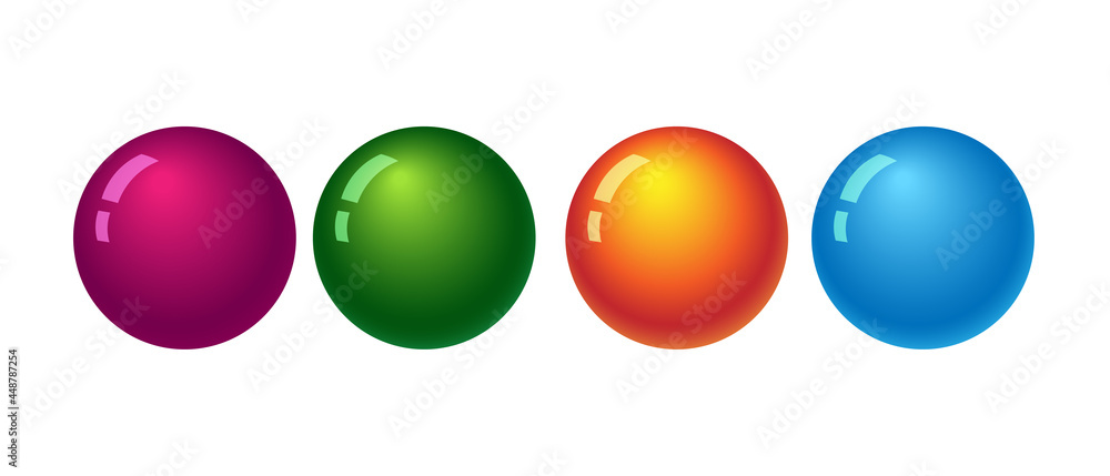 Multicolored bubble set. Vector bubbles isolated on white background.