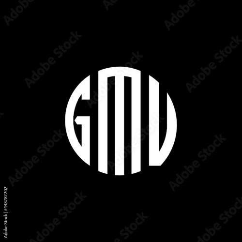 GMU letter logo design. GMU letter in circle shape. GMU Creative three letter logo. Logo with three letters. GMU circle logo. GMU letter vector design logo  photo