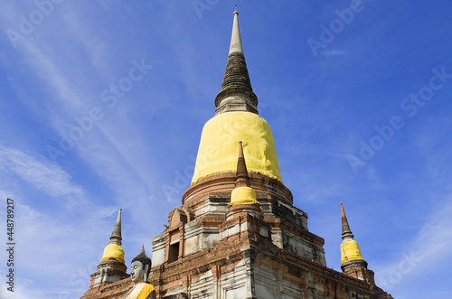 Beautiful view of the ancient pagoda of Watyaichaimongkhon in Ayutthaya Province, Thailand. Beautiful temple landscape of Ayutthaya Historical park, public domain photo